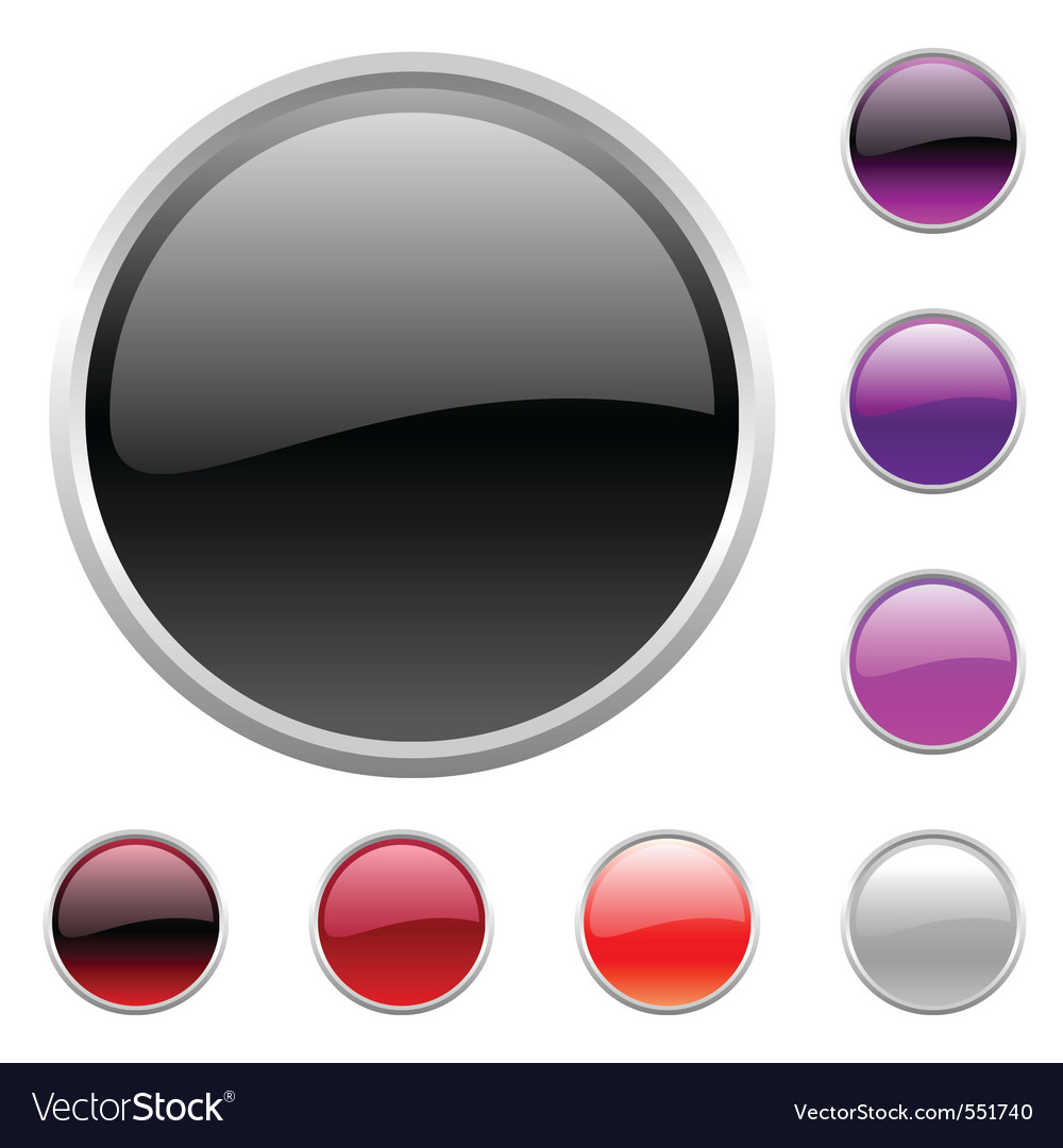 Round Buttons Set Royalty Free Vector Image - Vectorstock