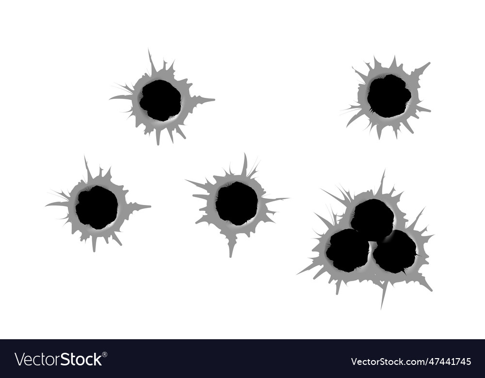 Bullet holes easy to place on different color Vector Image