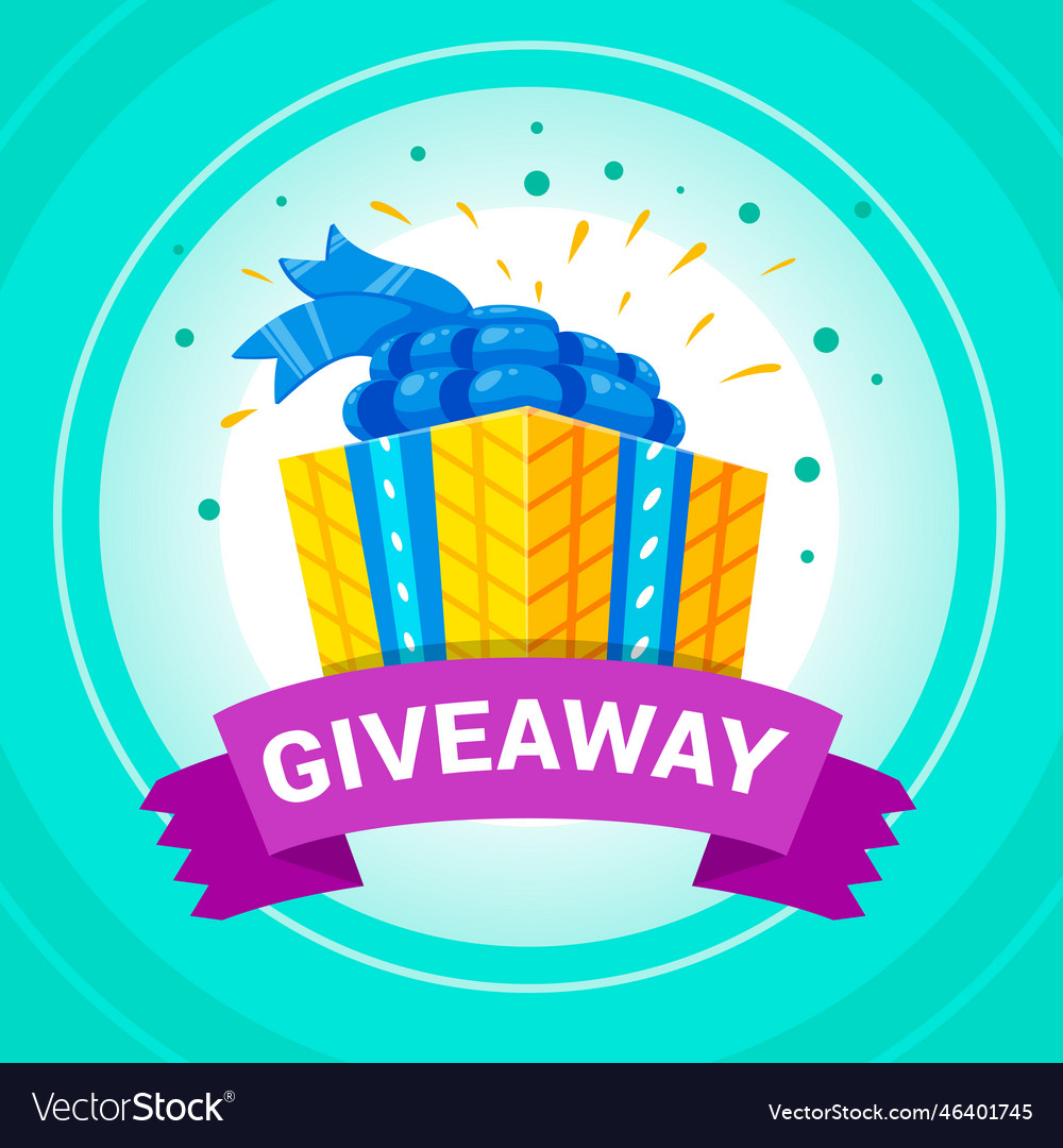 Giveaway isometric banner festive gift box Vector Image