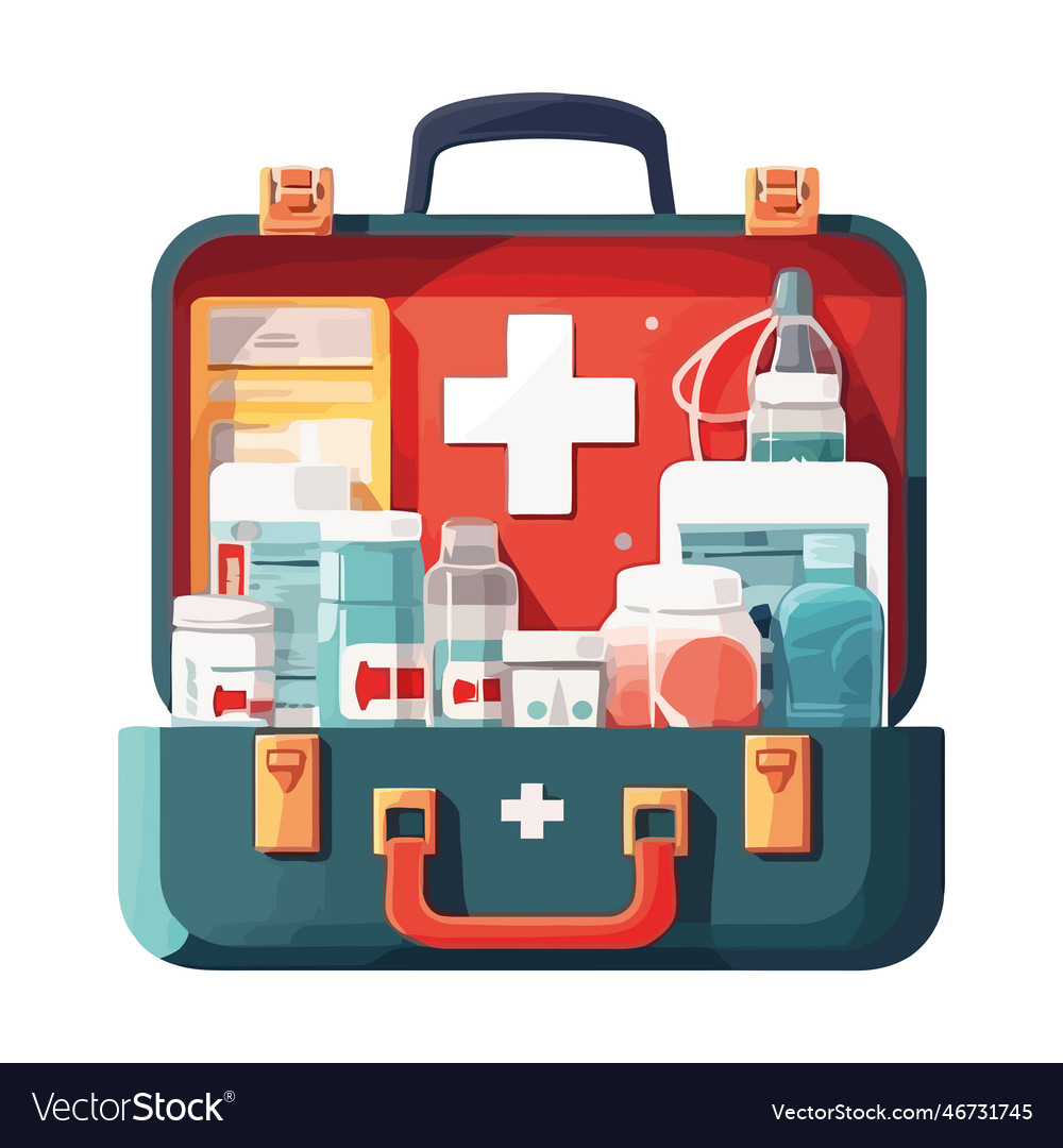 Healthcare equipment hospital first aid kit Vector Image