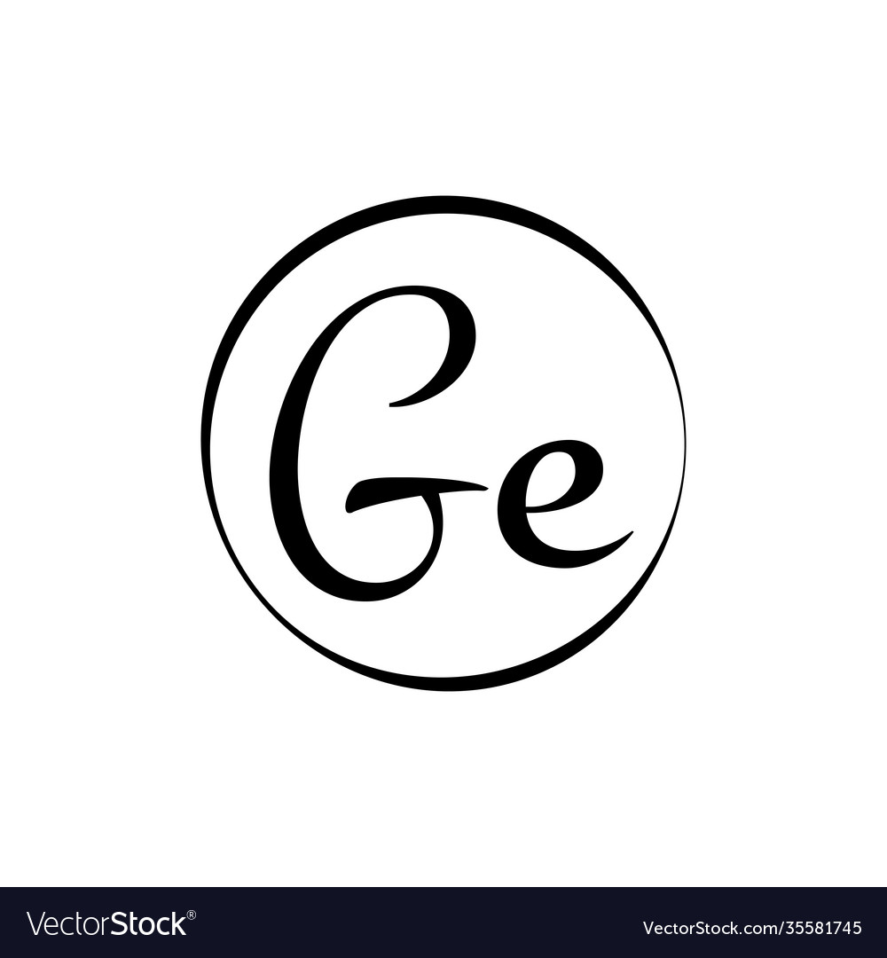 Initial Ge Script Letter Logo Creative Typography Vector Image