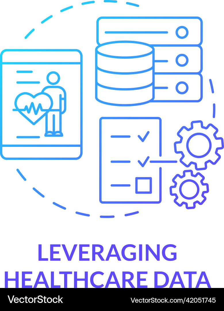 Leveraging healthcare data blue gradient concept Vector Image