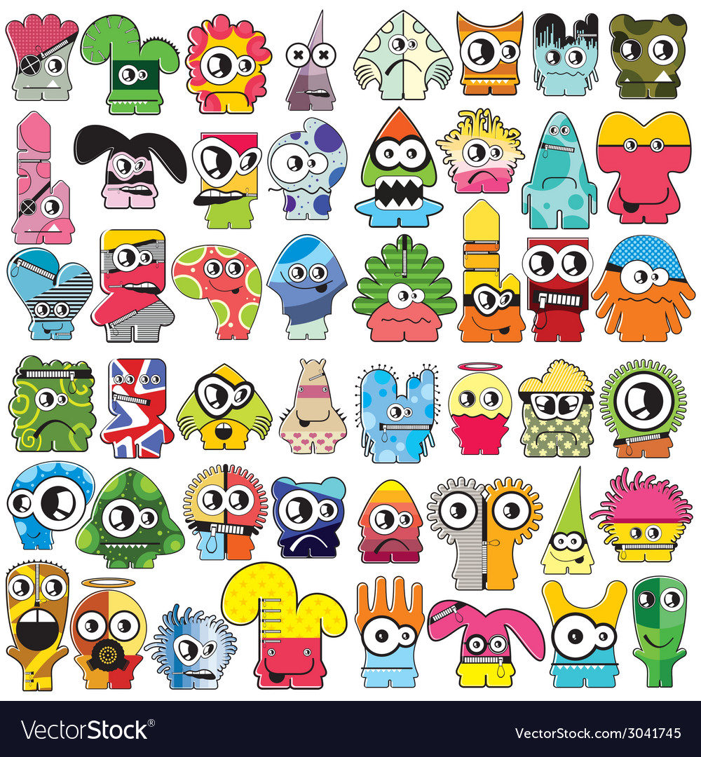 Monsters - set Royalty Free Vector Image - VectorStock