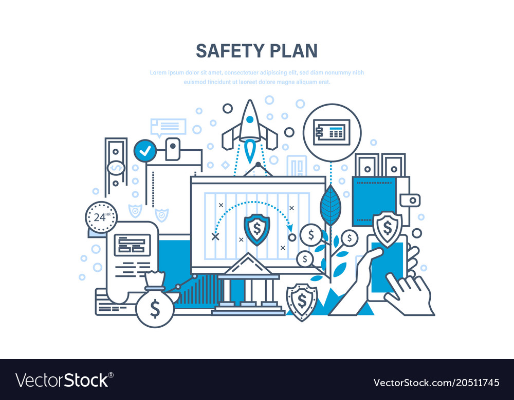 Safe repository. Безопасность Графика. Safe Plan. Safe data illustration.