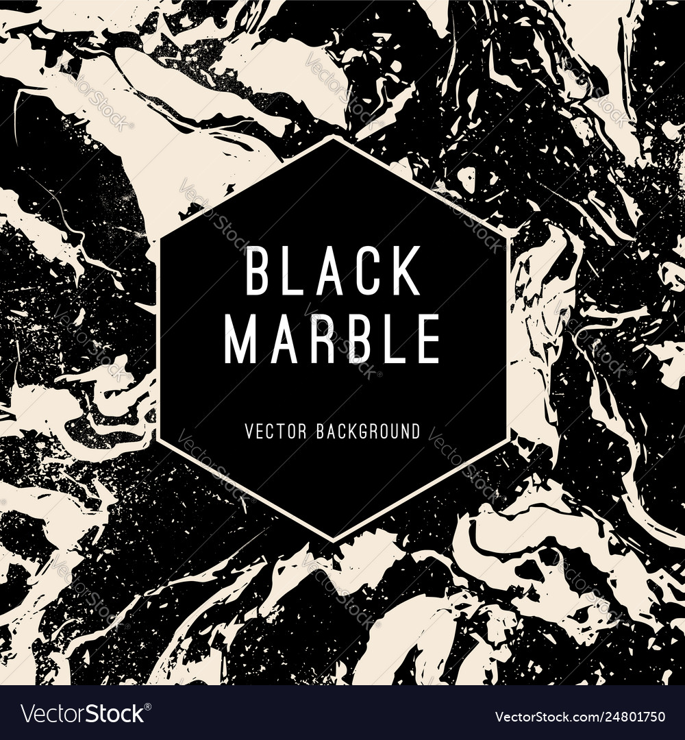 Black marble background with banner Royalty Free Vector