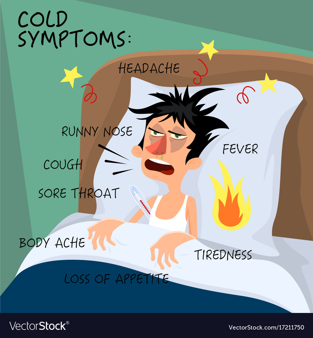 Cold symptoms - in flat style Royalty Free Vector Image