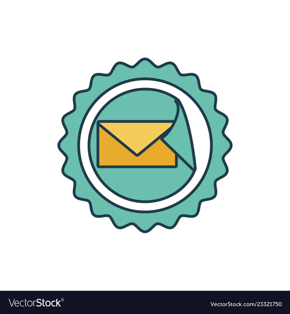 Envelope mail seal stamp Royalty Free Vector Image