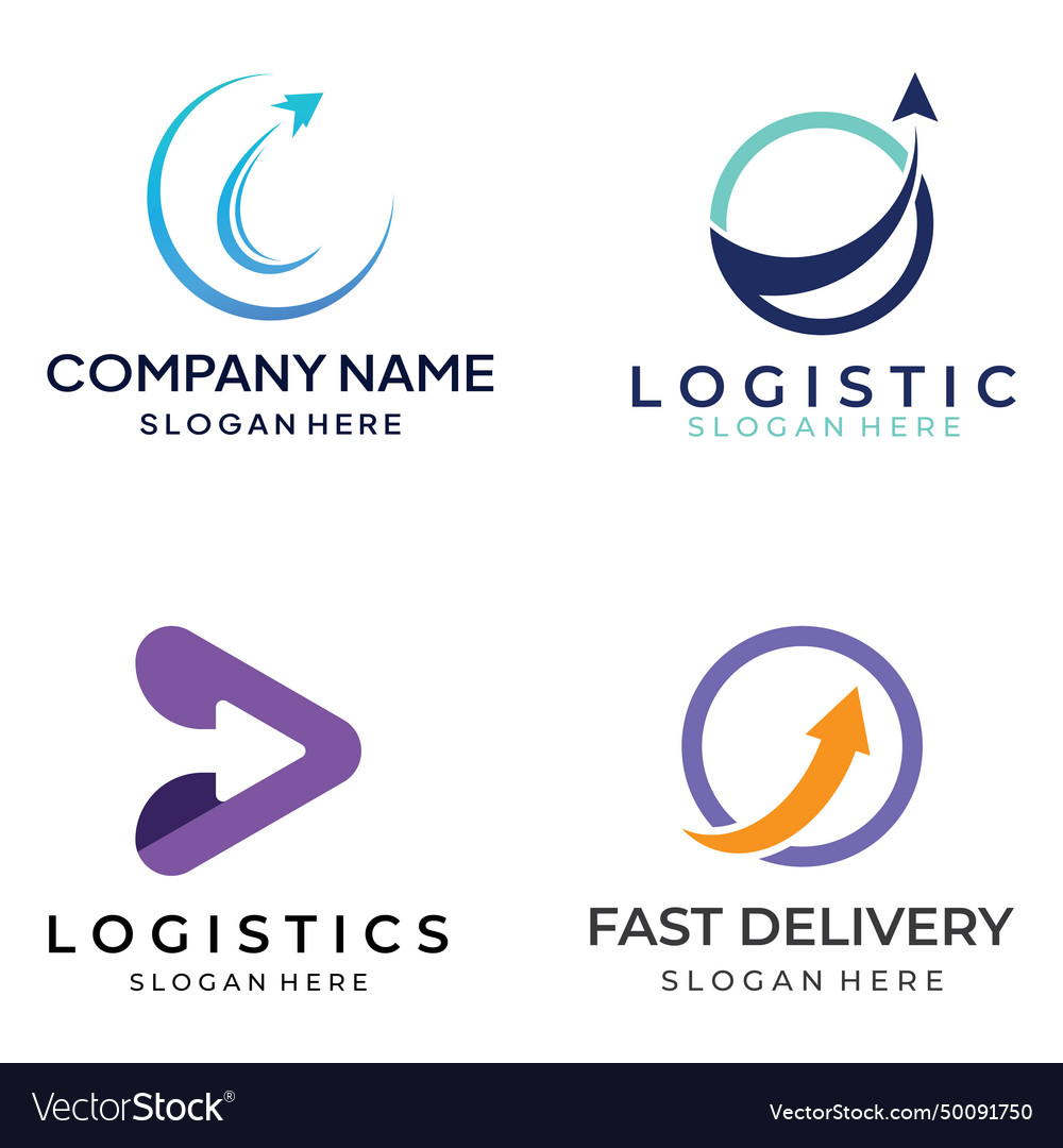 Logistics company logo arrow icon logo fast Vector Image