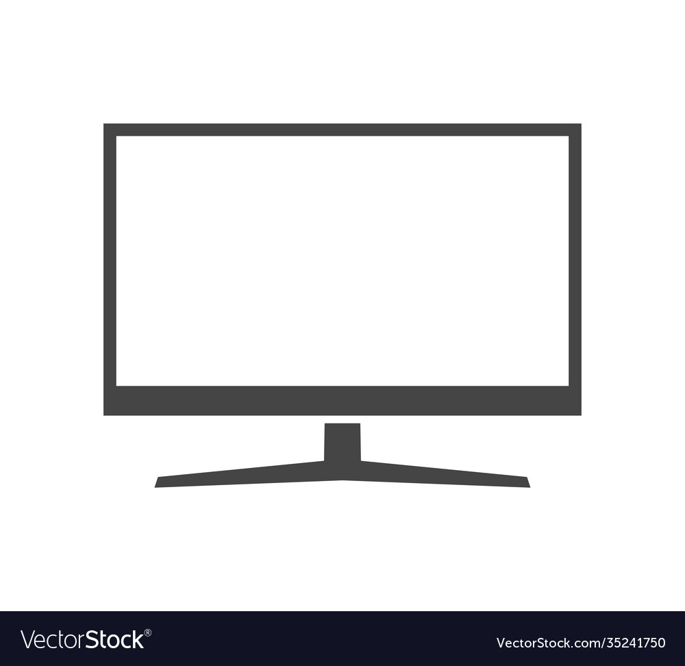 Monitor widescreen silhouette monochrome icon Vector Image