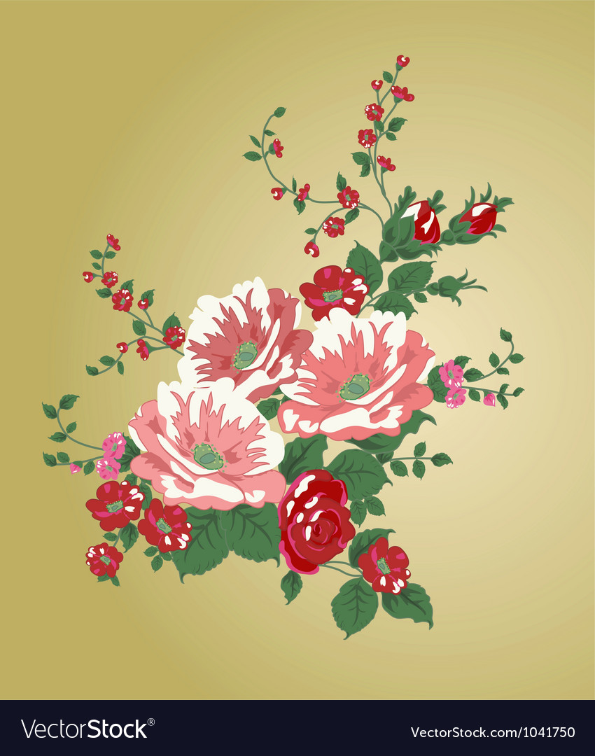 Vintage Flowers Royalty Free Vector Image - VectorStock