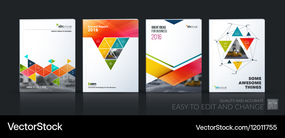 Business set brochure template layout Royalty Free Vector