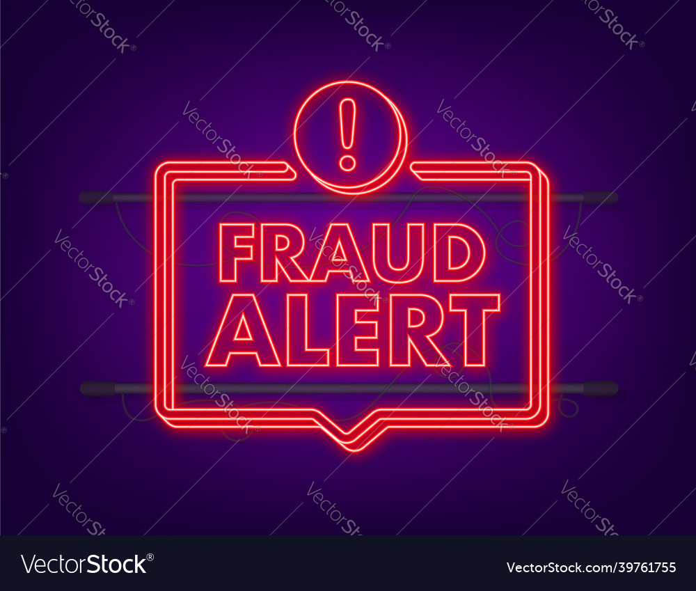 Fraud alert neon icon security audit virus Vector Image