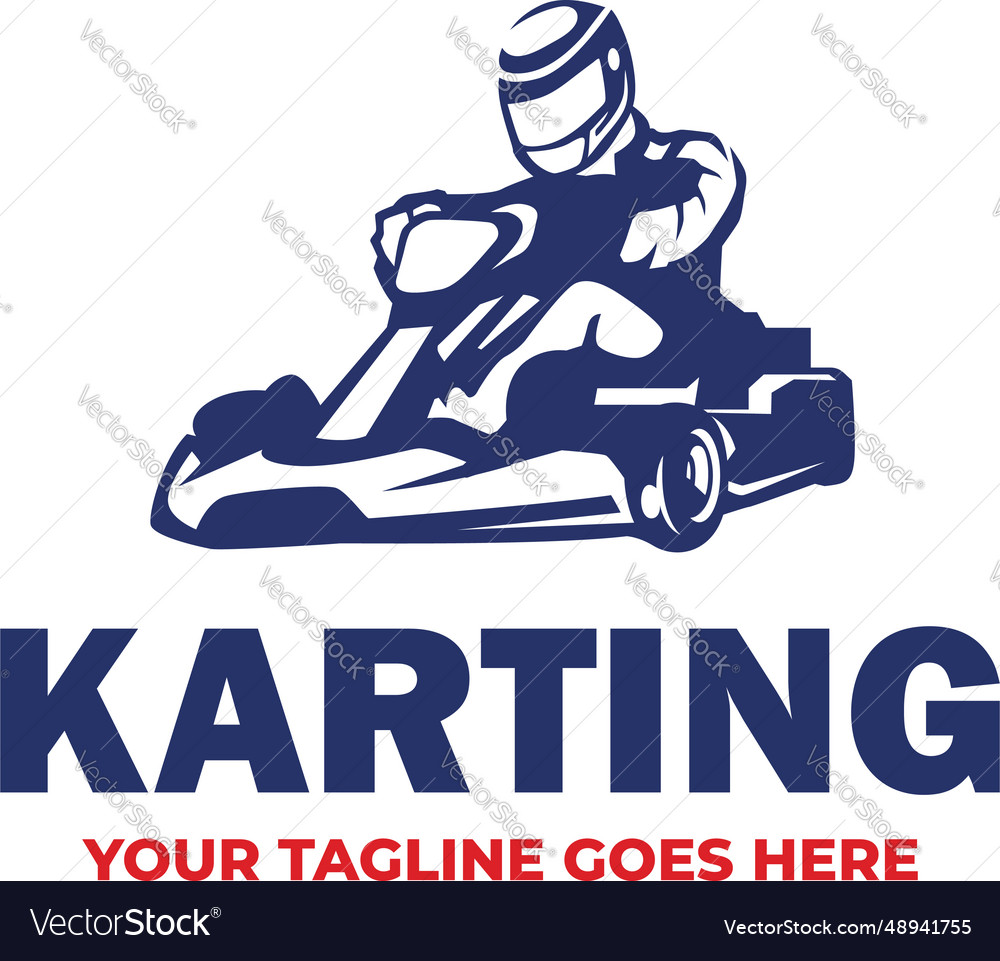 Go kart logo template karting logo Royalty Free Vector Image