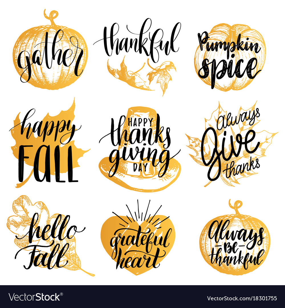 Thanksgiving Lettering Royalty Free Vector Image