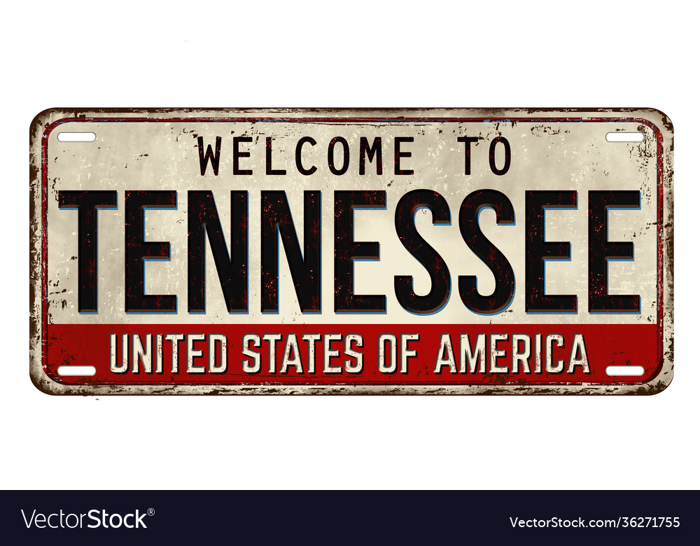 Welcome to tennessee vintage rusty metal plate vector image Welcome to tennessee vintage rusty metal plate