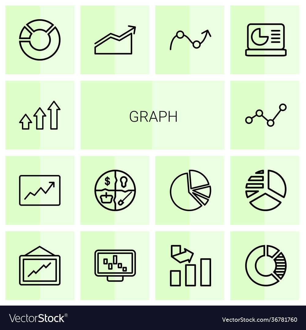 14 graph icons Royalty Free Vector Image - VectorStock