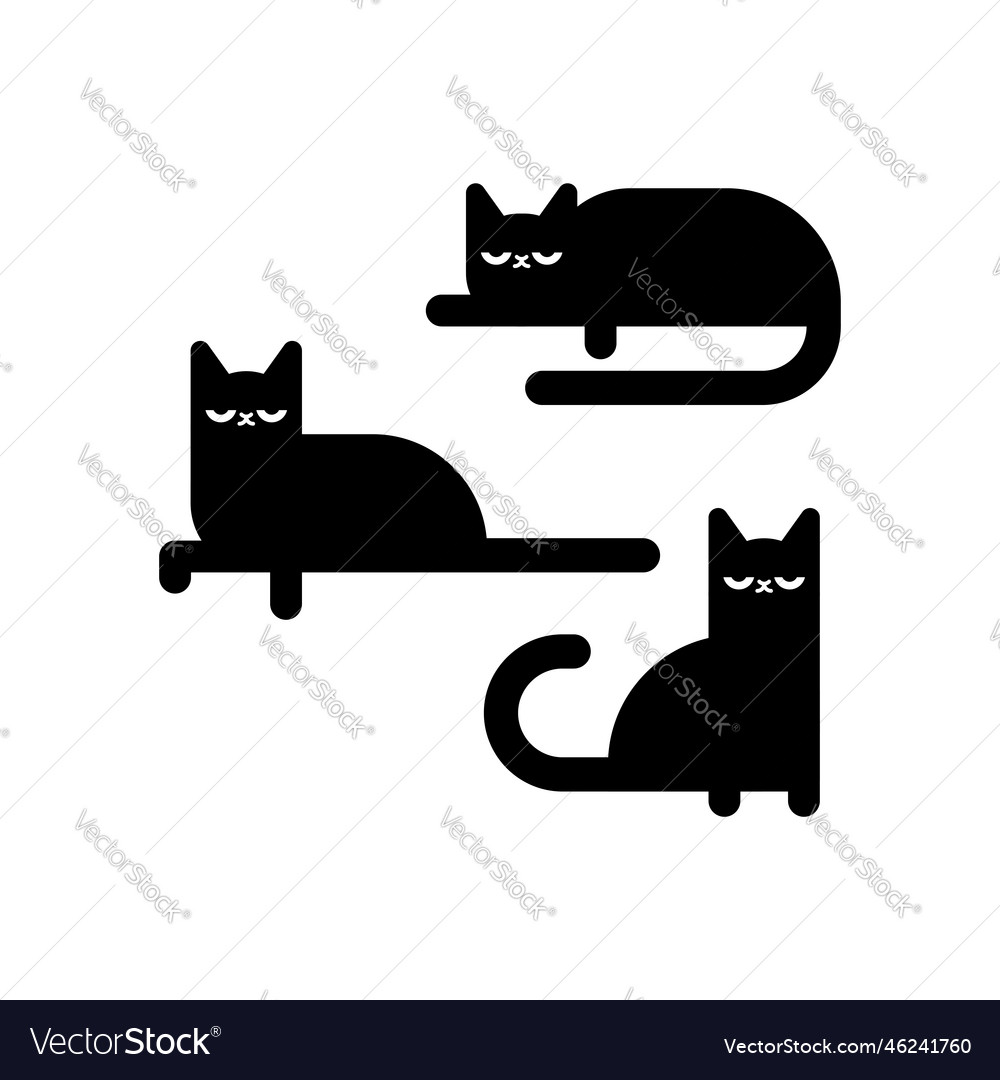 Cat icon set Royalty Free Vector Image - VectorStock