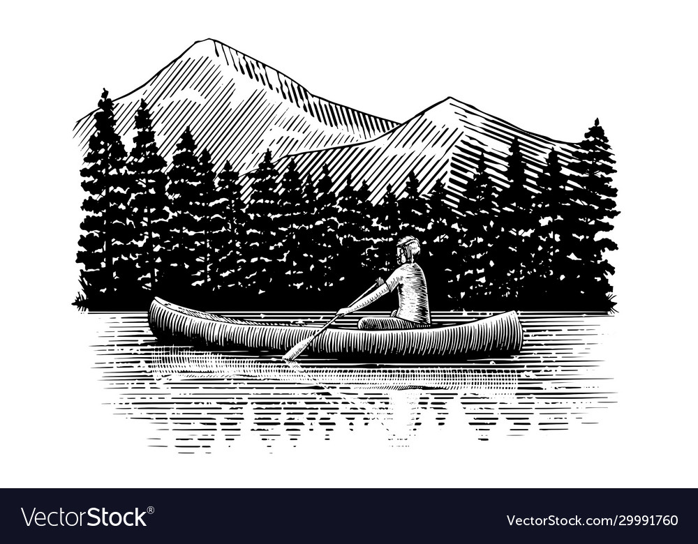Canoeing Royalty Free Vector Image VectorStock