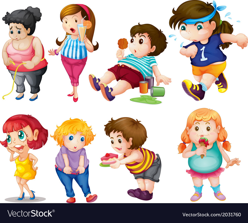 Fat People Royalty Free Vector Image - Vectorstock