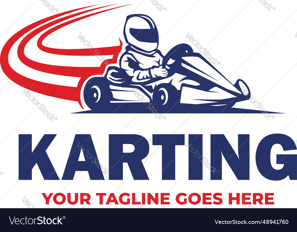 Go kart logo template karting Royalty Free Vector Image