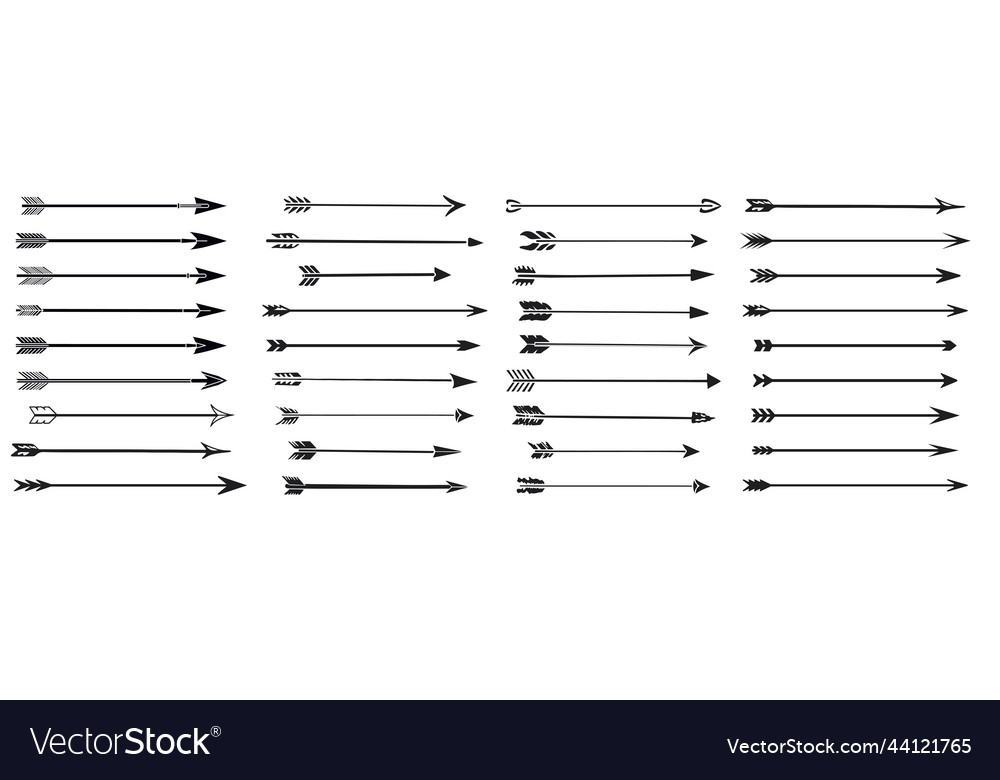 Arrows set hipster tribal indian boho vector image Arrows set hipster tribal indian boho