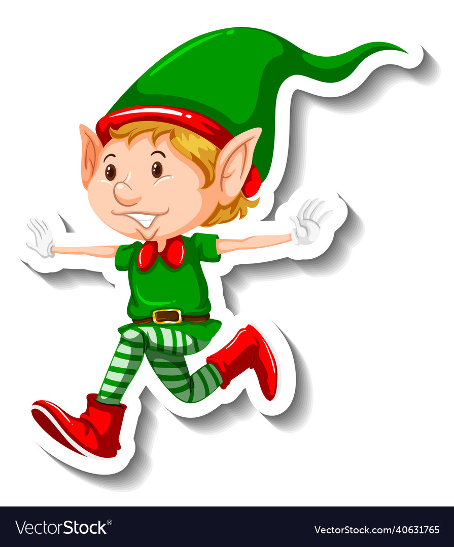 Christmas elf cartoon character Royalty Free Vector Image