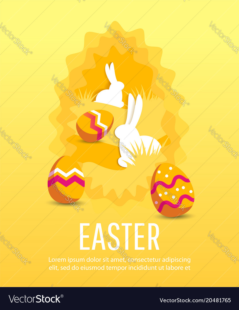 Composition of cute poster for easter egg Vector Image