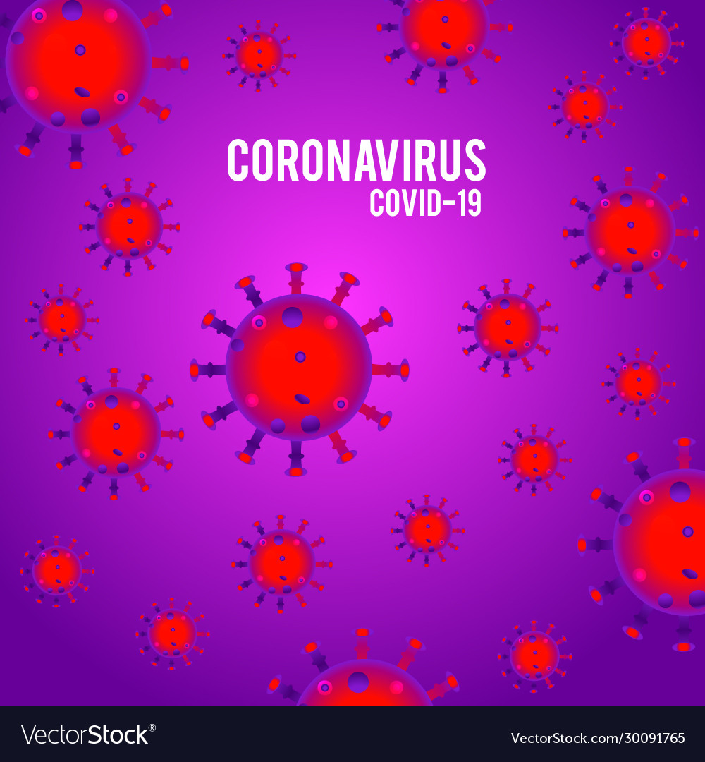 Futuristic coronavirus cells abstract background Vector Image