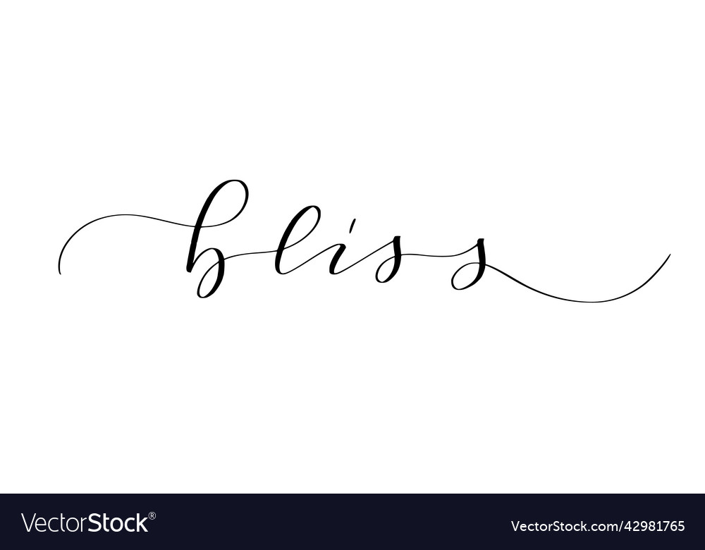 word-bliss-written-in-cute-modern-calligraphy-vector-image