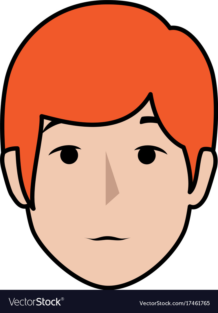 Young man head avatar character Royalty Free Vector Image