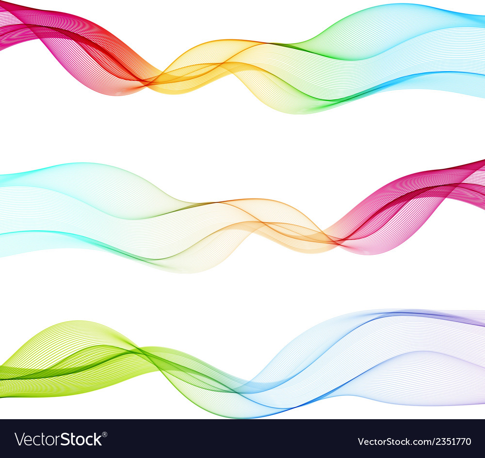 Abstract colorful transparent wave Royalty Free Vector Image