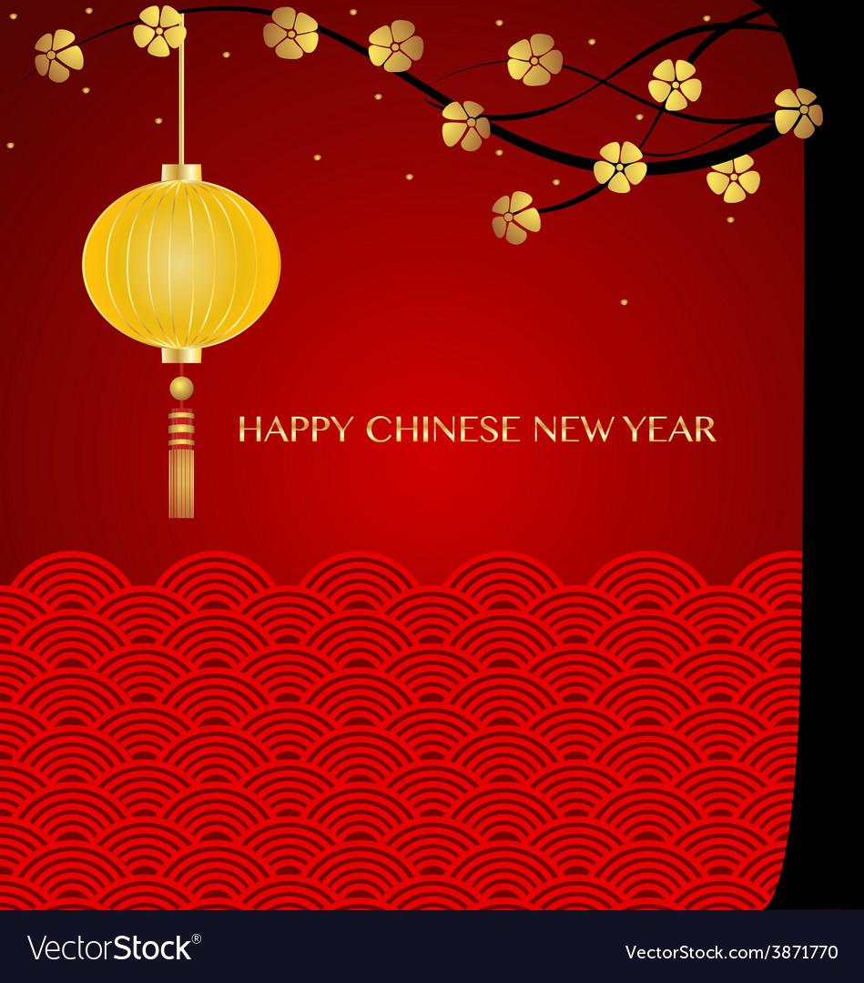 Chinese new year background with new year Vector Image