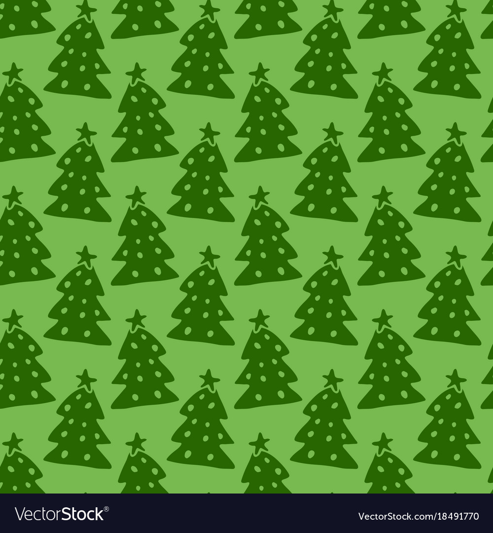 Christmas Trees Seamless Pattern Green Royalty Free Vector