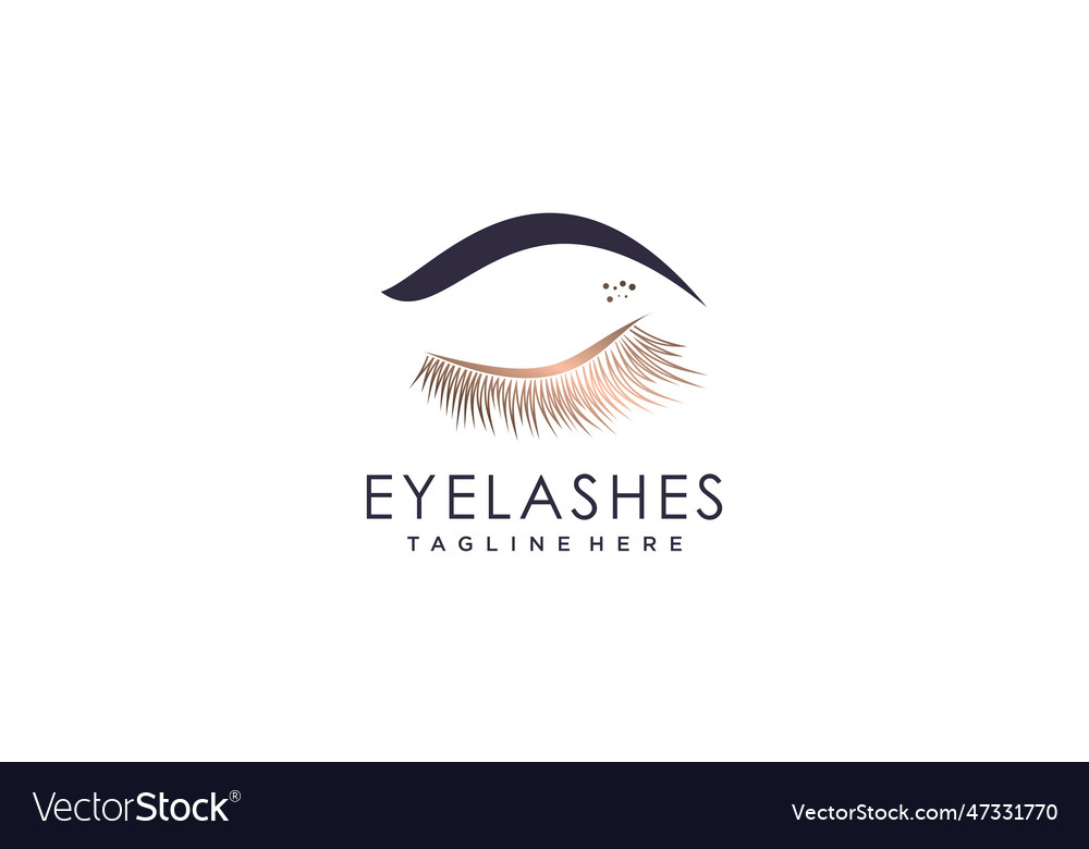 Eye lashes logo design concept premium Royalty Free Vector