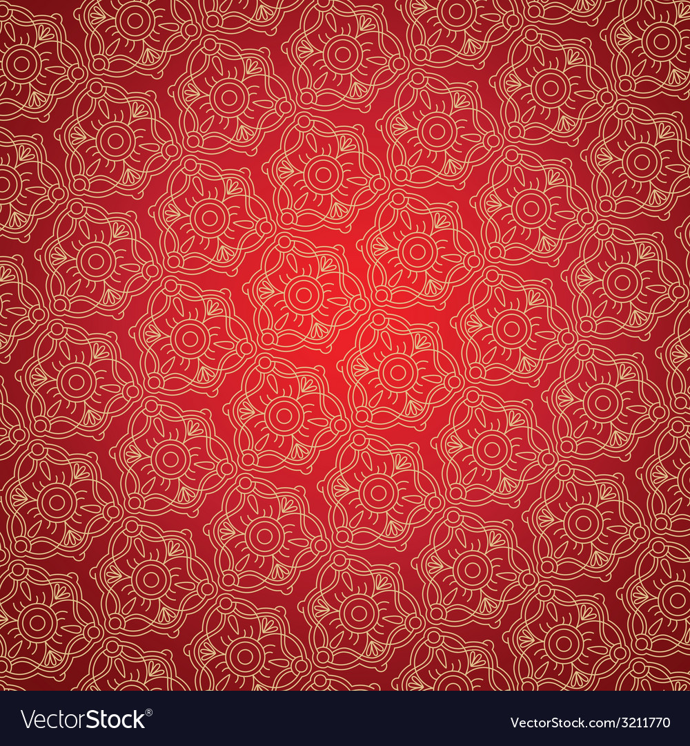 Gold ornament on the red background Royalty Free Vector