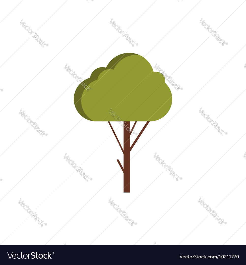 Green tree icon in flat style Royalty Free Vector Image