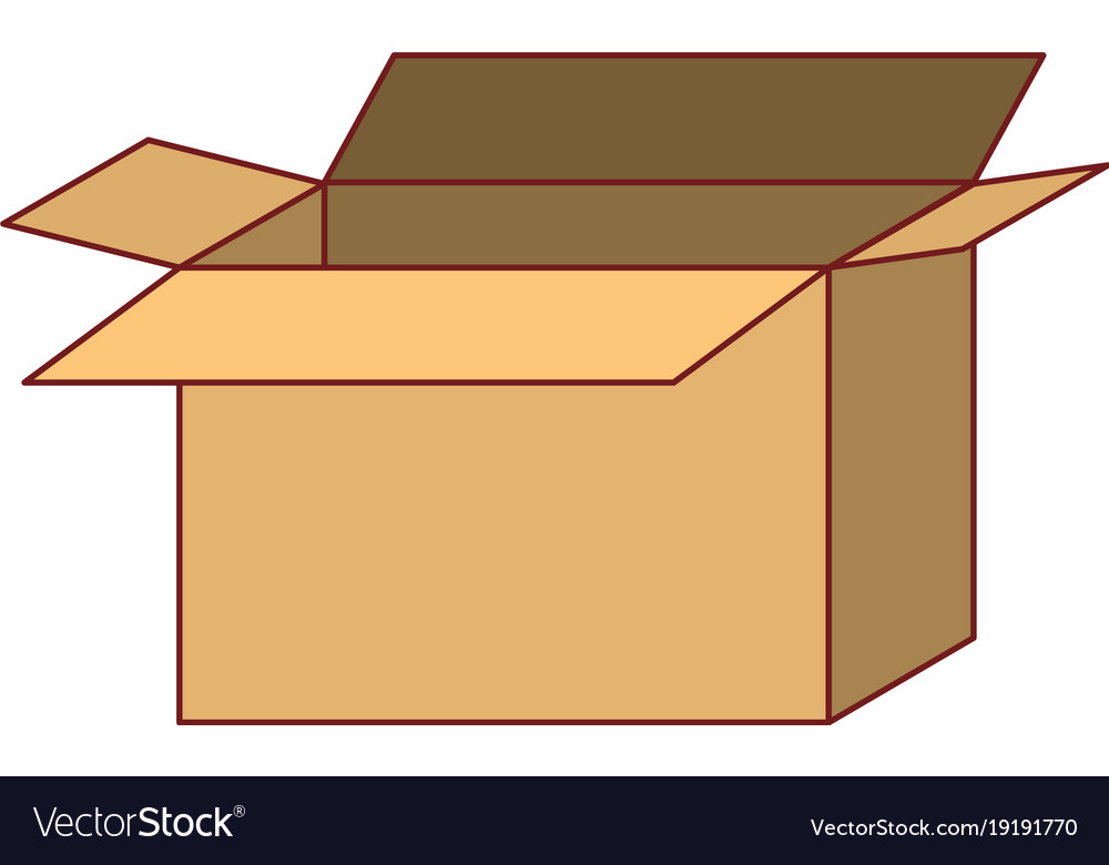 Opened cardboard box icon colorful silhouette Vector Image