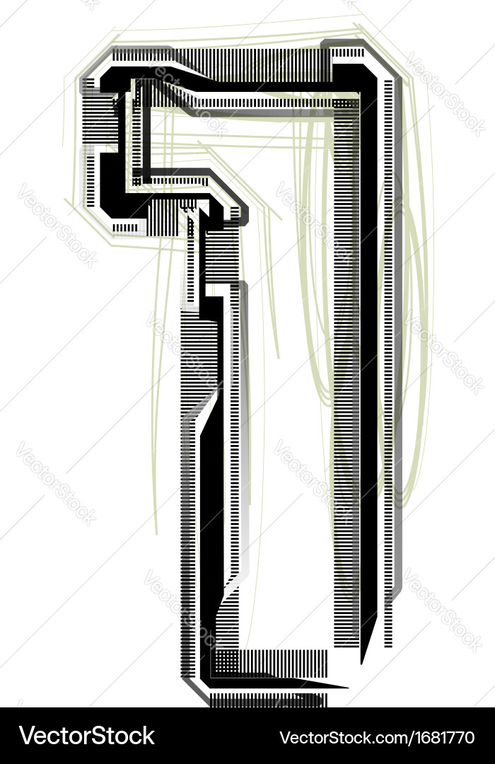 Technological font Number 1 Royalty Free Vector Image