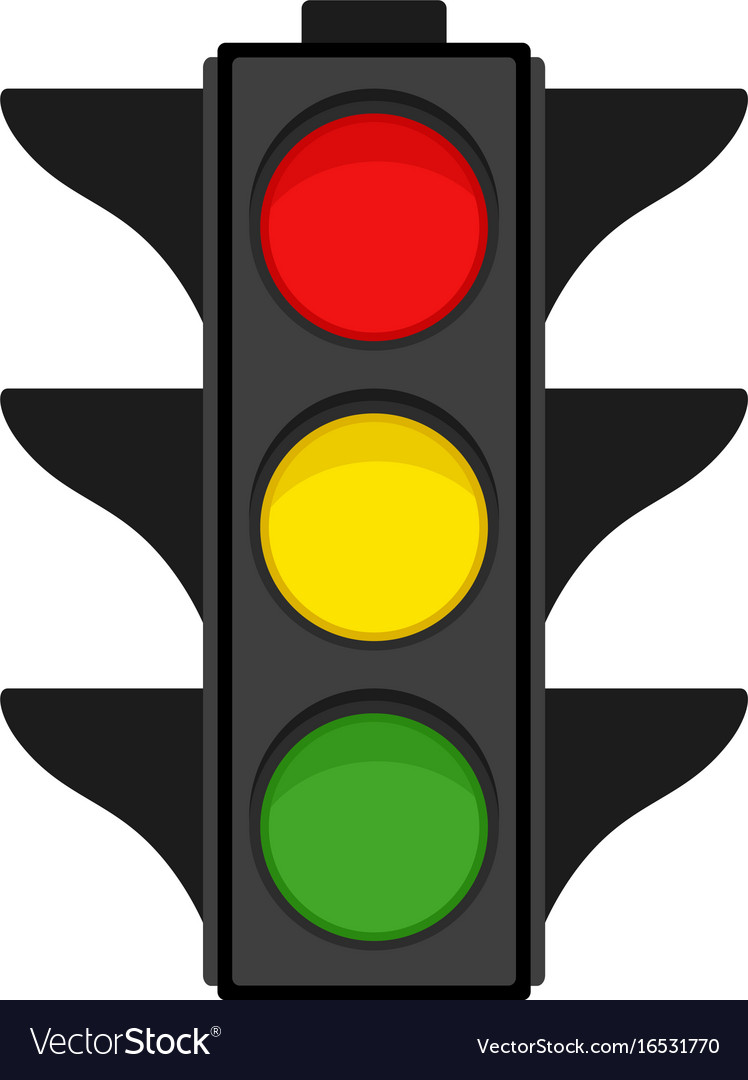 Traffic light on white background Royalty Free Vector Image