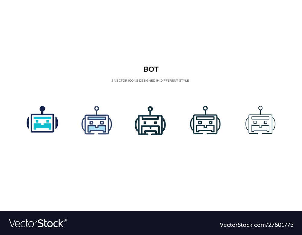Bot icon in different style two colored Royalty Free Vector