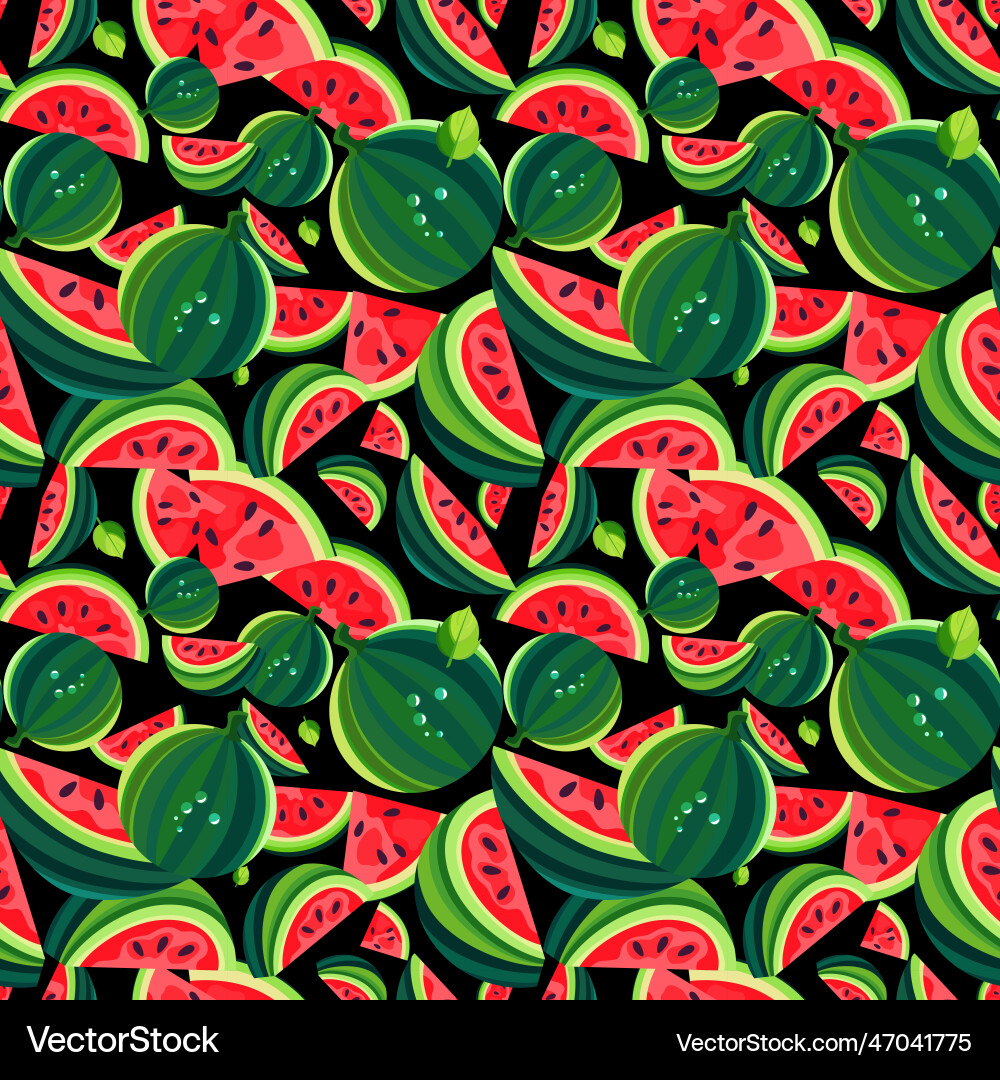 Watermelon Pattern To Color Colored watermelon seamless pattern eps10 Vector Image