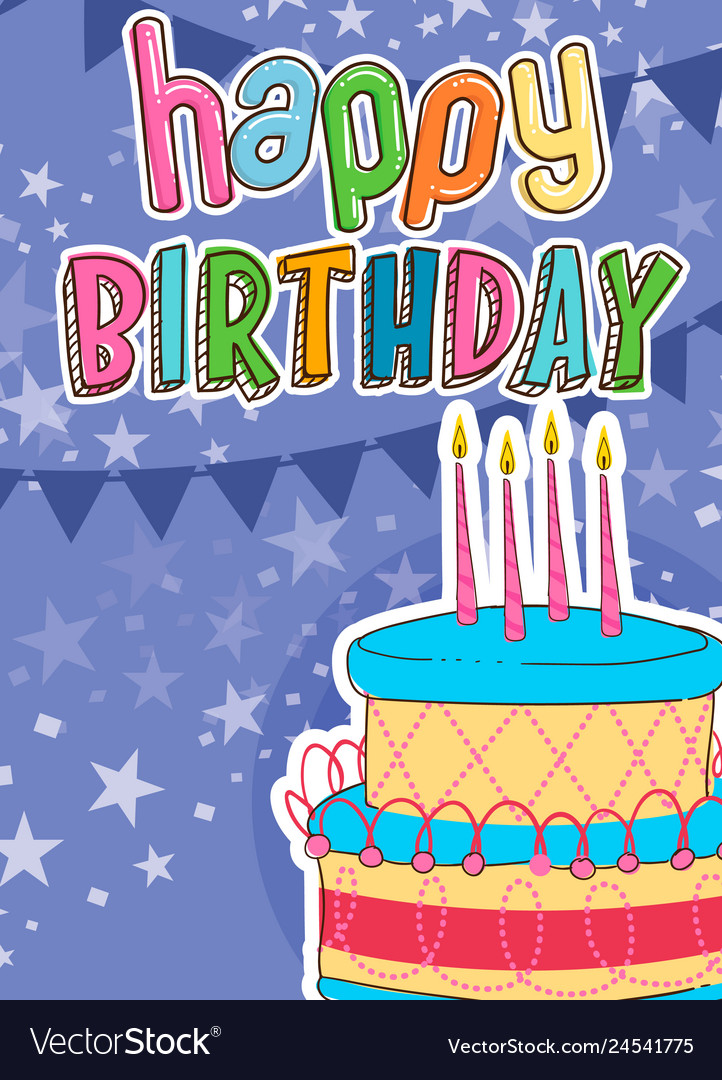 Happy Birthday Invitation Card Design Royalty Free Vector