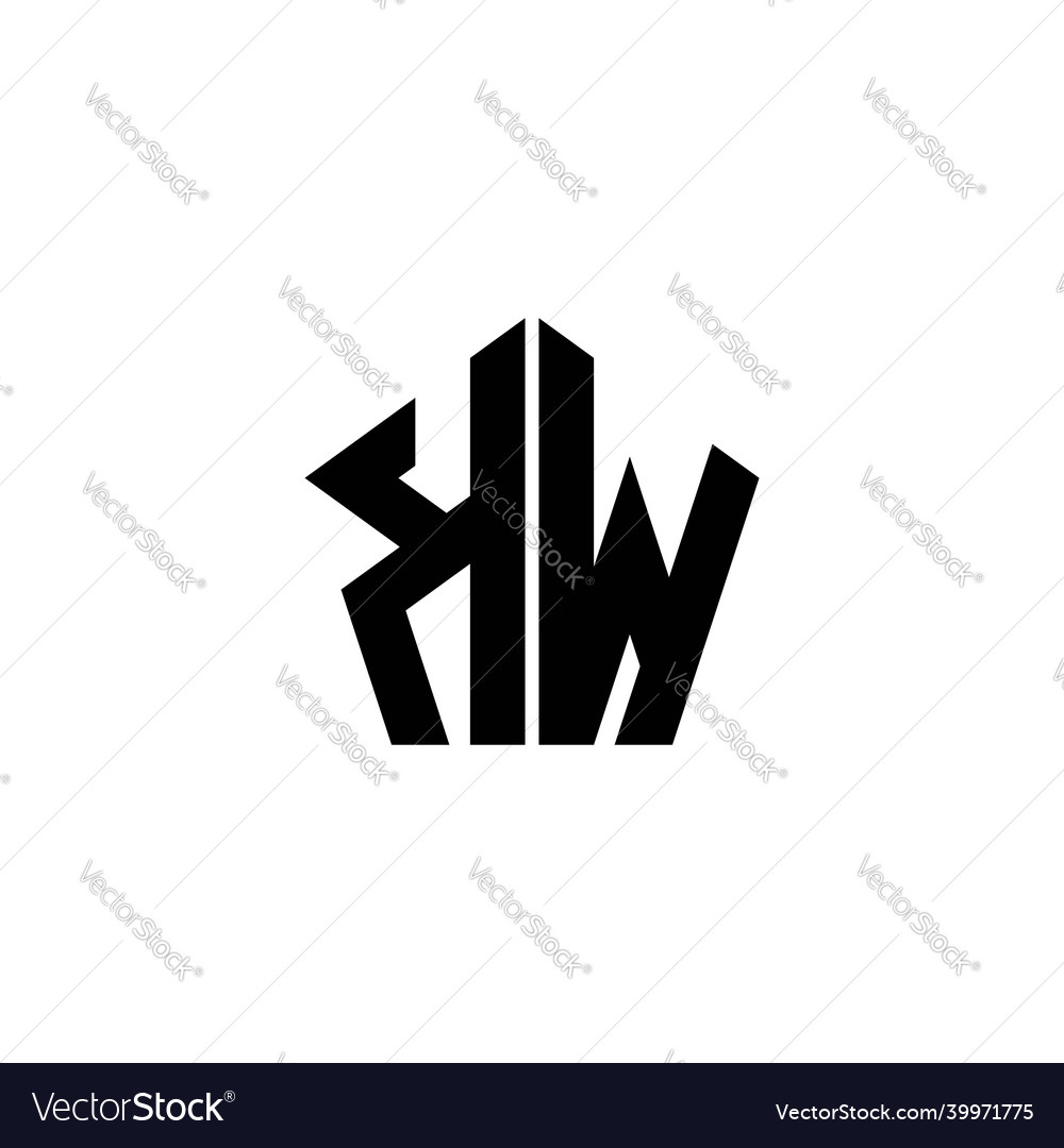 Kw logo monogram geometric shape style Royalty Free Vector