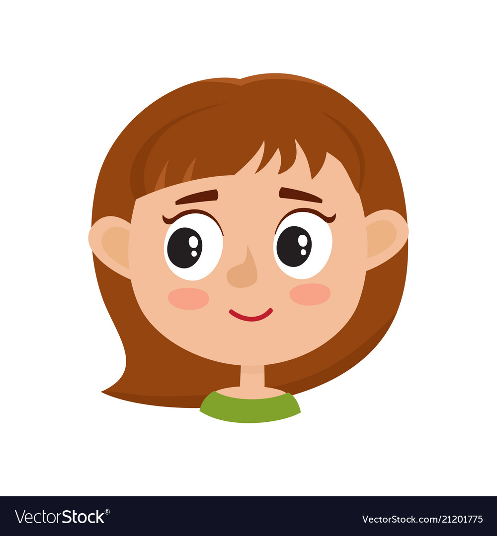 Little girl happy face expression isolated Vector Image