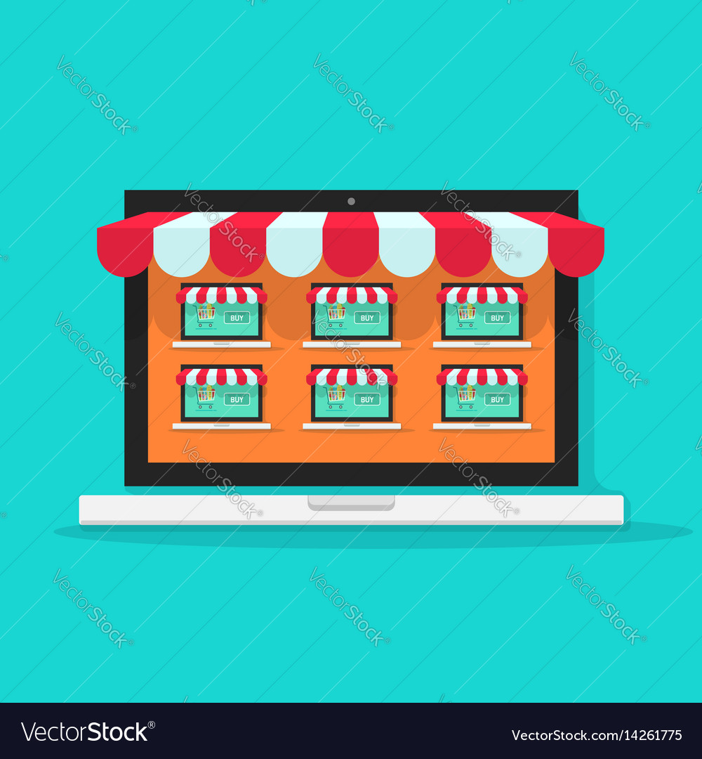 Marketplace online internet Royalty Free Vector Image