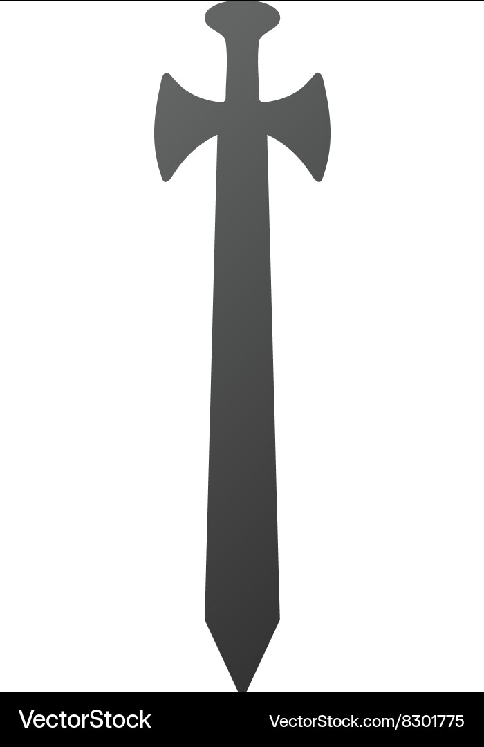 Medieval sword gradient icon Royalty Free Vector Image