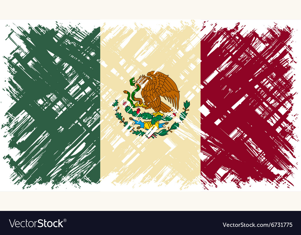 Mexican grunge flag Royalty Free Vector Image - VectorStock