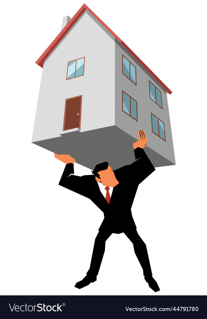 Businessman real estate mortgage burden Royalty Free Vector