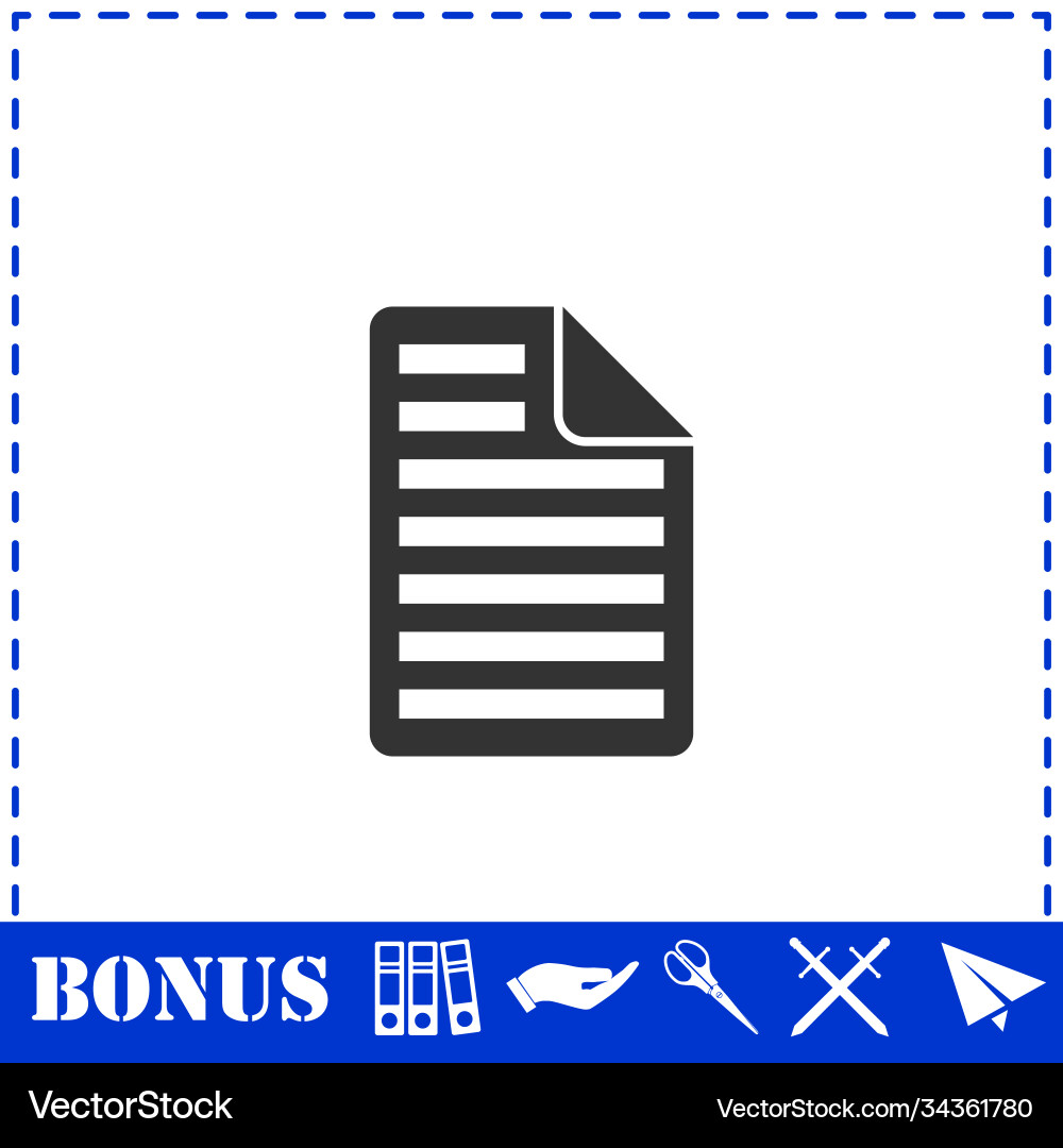 Document icon flat Royalty Free Vector Image - VectorStock