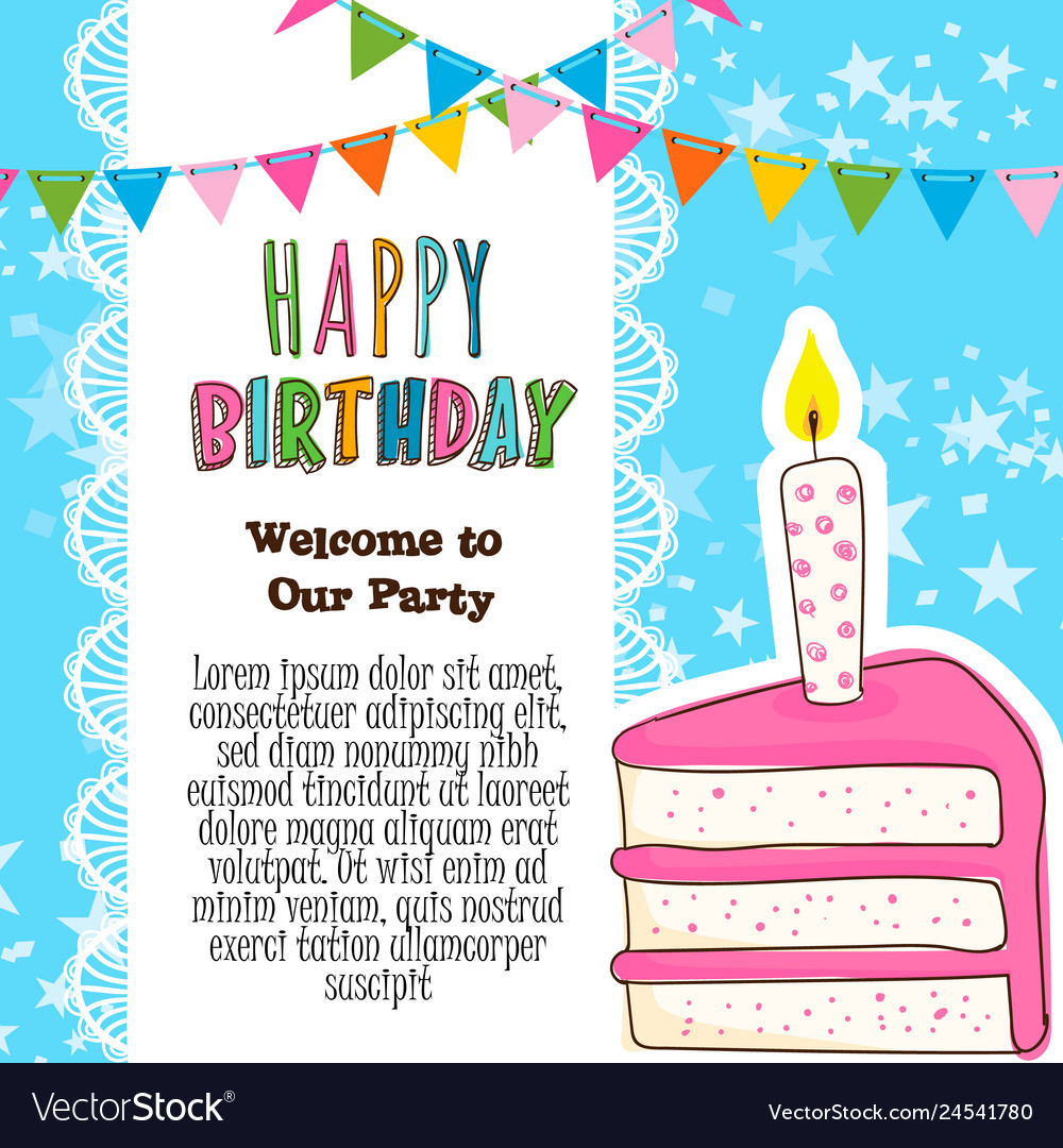 Happy birthday invitation card Royalty Free Vector Image